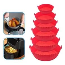 Kit 6 Formas Silicone para Air Fryer Forminhas Reutilizáveis