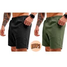 kit com 2 shorts masculino Basico liso casual estiloso short secagem rapida ideal para treinos esportes