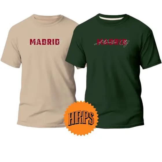 kit 2 camisetas masculinas estilosas dia a dia verão casual básica estampada algodão 30.1