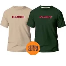 kit 2 camisetas masculinas estilosas dia a dia verão casual básica estampada algodão 30.1