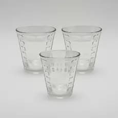 Jogo 3 Copos de Vidro 235ml Design Moderno Elegante Resistentes Ideais para Água Suco Refrigerante Drinks Bar Cozinha