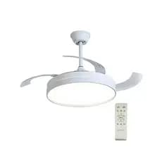 Ventilador de Teto Retrátil Com Controle 66W com Luminária Bivolt Branco