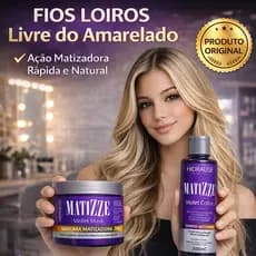 KIT Matizze Shampoo + Máscara Tonalizante Violet para Cabelos loiros Hidralise.