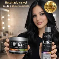 KIT Matizze Shampoo + Máscara Tonalizante para Cabelos Pretos Hidralise.