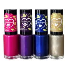 KIT 4 Esmaltes Metalicos Cintilantes Azul Dourado Rosa Roxo Vegano Souvegan 8ml Manicure Atacado