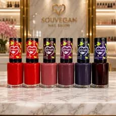 Kit 6 Esmaltes Vermelho Vinho 8ml Alta Cobertura Secagem Rápida Profissional Manicure Pedicure Sou Vegan