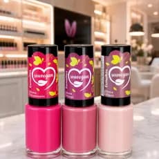 Kit 3 Esmaltes Secagem Rápida Rosas Nudes Manicure Souvegan 8ml cada Um.