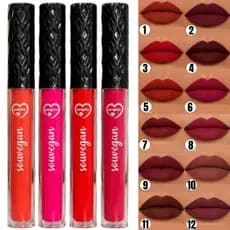 Batom Líquido Matte Não Transfere Vermelho Marrom Nude Rosa Longa Duração Prova D'água Vegano Sou Vegan 4ml 12 Cores