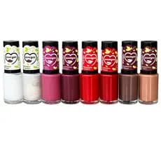 KIT 8 Esmaltes atacado Alta Cobertura Secagem Rápida Vermelho Nude Branco Rosa 10ml     l  Manicure Sou Vegan