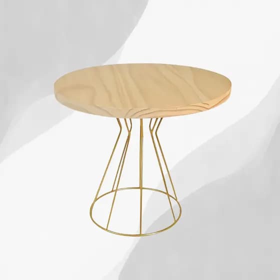 Boleira Unica Decorativa de Ferro com Tampo de Pinus – Ideal para Mesa de Sobremesa