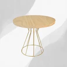 Boleira Unica Decorativa de Ferro com Tampo de Pinus – Ideal para Mesa de Sobremesa