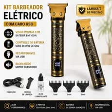 Barbeador Máquina de cortar cabelo e barba profissional visor de LED acabamento  pezinho contorno .