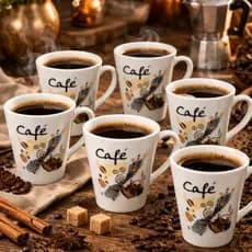 Caneca Xicara Tulipinha Decoração Cozinha Atacado Personalizada - Café Chas Porcelana