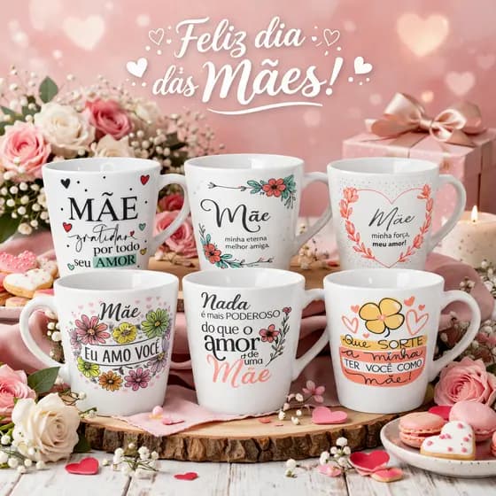 Caneca Xícara Tulipa 140ml Porcelana Tulipinha Lembrança Sortidas - Data Especial Dia Das Mães