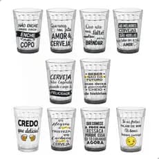 Kit Jogo 10 Copos Nadir Americano Decoração Festa Bares Restaurantes Vidro 190ml