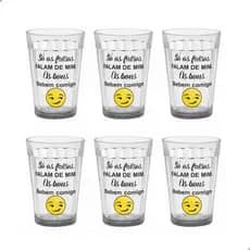 Kit 6 Copos Americano Meme Frases 190ml Decoração Bares Festas Resenhas