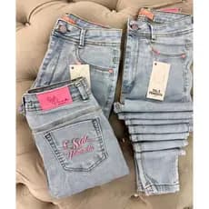 Calça Jeans Sal E Pimenta Calça Com Elastano Feminina Cós Alto Cintura Alta