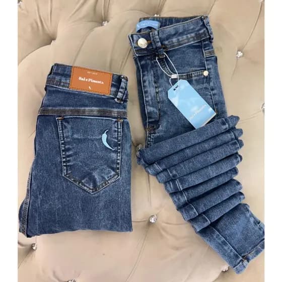Calça Feminina Sal e Pimenta e Pimenta Doce Levanta Bumbum Cintura Alta/Lycra