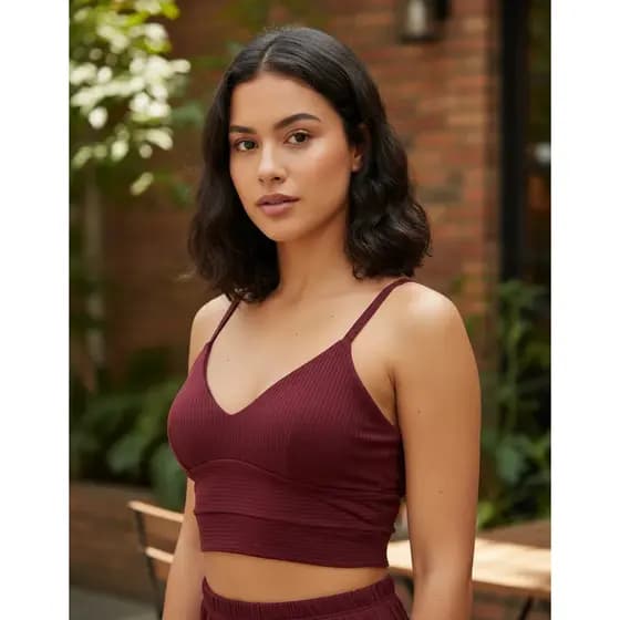 Top Faixa Top Cropped feminino alça fina com bojo