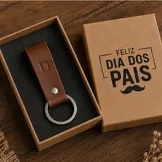 Chaveiros Lembrancinha Dia dos Pais Couro Legitimo Personalizado Com Inicial Envio Imediato