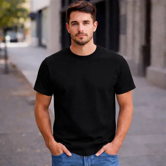 Camiseta Básica Masculina Lisa 100% Algodão Fio 30.1 Penteado