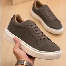 Tênis Masculino Couro Nobuck Legítimo Casual Confortável | Envio Imediato Perfeito Para PRESENTEAR