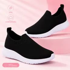 Tênis Meia Feminino Calce Fácil slip on Esportivo Leve e Confortável Casual Academia
