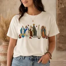 Blusa t shirt Camiseta SANTAS NOVA SANTA VIRGEM MARIA, ESTAMPA CATÓLICA CRISTÃ GOSPEL RELIGIOSA
