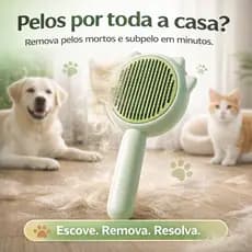 Rasqueadeira Tira Pelos Cachorro e Gato Removedor de Subpelo Escova Pet Desembaraça e Massageia