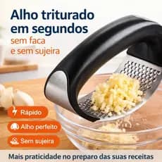 Espremedor de Alho Premium Inox | Tritura com Facilidade | Resistente e Durável