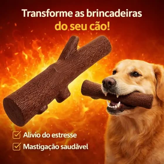 Brinquedo Mordedor para Cachorro Borracha Resistente Formato Galho Pet Durável Anti Estresse Cães