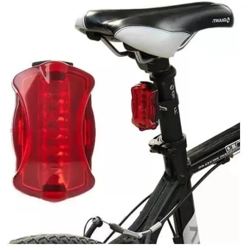 Kit Farol Bike 5 LEDs + Lanterna Traseira Bicicleta LED Sinalizador Luz Dianteira e Traseira Ciclismo