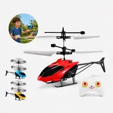 Helicóptero Drone Infantil Sensorial Controle Remoto Recarregável com Sensor de Mão LED Brinquedo Voador