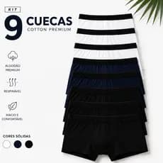 kit 9 Cuecas Boxer Adulto Masculina Algodão Premium Microfibra Promoção