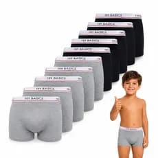 Kit 10 Cuecas Boxer Infantil Box Algodão Cotton Conforto Menino Juvenil