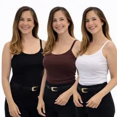 Kit 3 Blusa Feminina Regata De Alça   Canelado Com Bojo Premium Casual Tendência Verão 2026