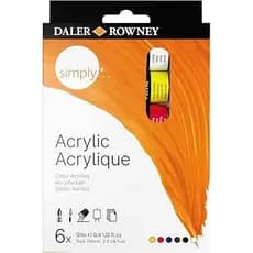 DALER ROWNEY Simply, Acrílico em Tubo de 12ml, 6 Cores
