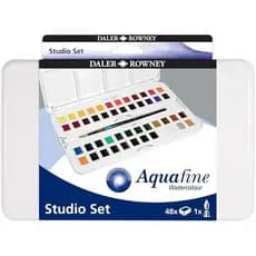 Daler-Rowney Aquafine Conjunto de estúdio de aquarela de 48 peças -