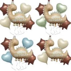 Balões Retrô Cartoon Dinossauro Coração Letra 5pcs Decoração Festa Infantil
