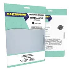 Papel Lamicote Prata A4 250g Masterprint 30 Folhas Laminado Artesanato