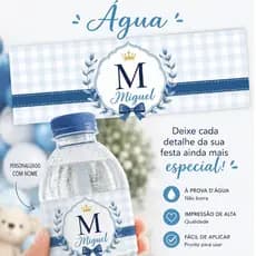 Rótulo Personalizado para Garrafa de Água Mineral | Maternidade, Chá de Bebê e Aniversário | Adesivo à Prova D’Água