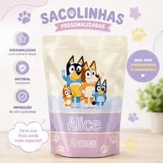 20 Saquinho Metalizado Ziplock - Lembrancinhas Personalizadas - Aniversário Maternidade Chá de Bebê