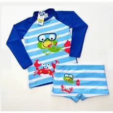 Sunga Infantil + Blusa com Proteção Solar Manga Longa UV50 Praia e Piscina Sapinho