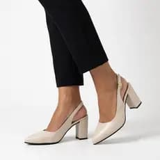 Scarpin SlingBack Feminino Adulto em Napa Confortável Leve Macio Dia Dia Elegante Casual Promoção