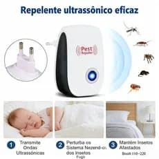 Repelente eletrônico de insetos e roedores | Ultrassom potente | Protege a casa, a cozinha e o quarto | Dupla voltagem