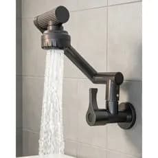 Torneira Multifuncional Extensor 360° Rotação com 2 Modos de Água Anti-Splash para Pia de Cozinha e Banheiro