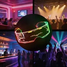 Óculos de LED Cyberpunk - Luzes Coloridas para Festa, Rave e Eventos Noturnos | Acessório Futurista Brilhante