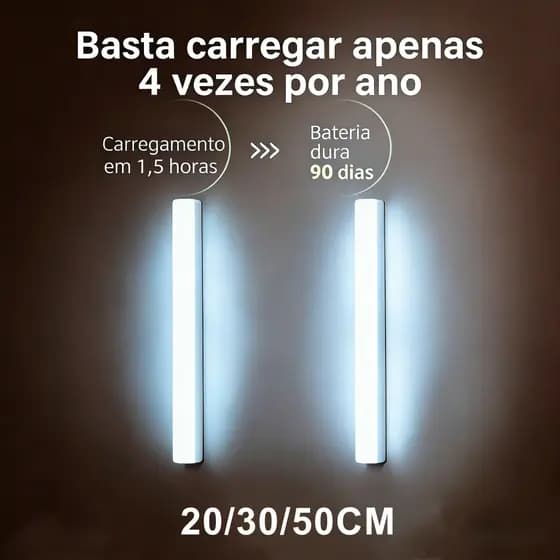 Lâmpadas inteligentes Ultra-LED inteligentes com Sensor esportivo sem fio e bastão fino USB recarregável 20/30/50CM