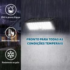 Luminária Solar Led Com Sensor Prova D'Água Refletor Parede Luz para Jardim Externa