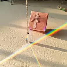 Colar de Espelho Triangular + Pingente de Espelho | Brinquedo de Prisma com Cores Combinadas